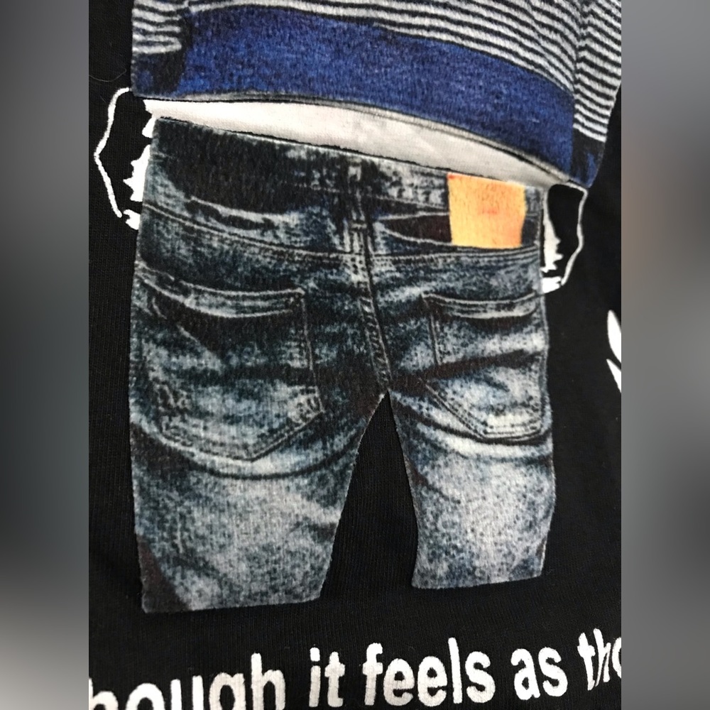 Comme Des Garçons Large (Fits Med) Textured Mixed Media Tshirt - Picture 2 of 5